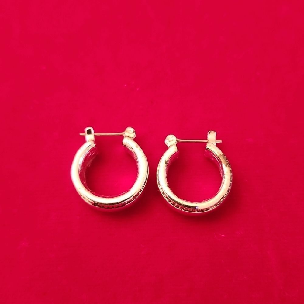 Vintage Napier Silver Plated Small Hoop Earrings - Picture 3 of 4